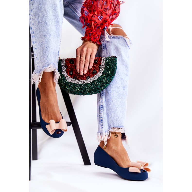 PH1 Women's Rubber Ballerinas With A Bow Navy Blue Florret 2 PH1 Women's Rubber Ballerinas With A Bow Navy Blue Florret 2