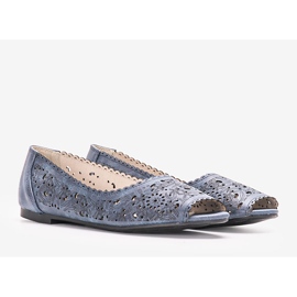 Aiello navy blue openwork loafers 1