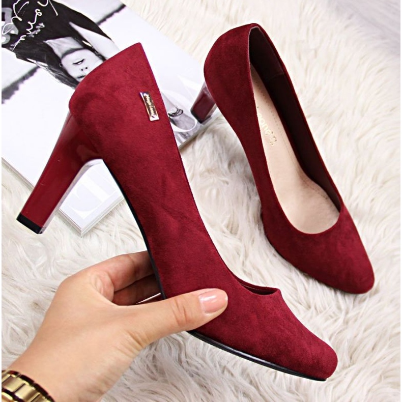 Burgundy suede pumps W Sergio Leone red 1