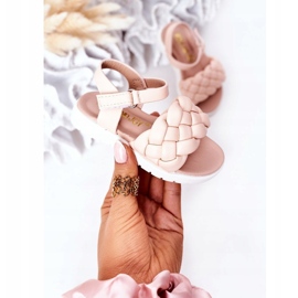 Girls' sandals with pink braid 5