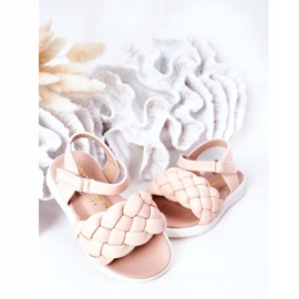 Girls' sandals with pink braid 6