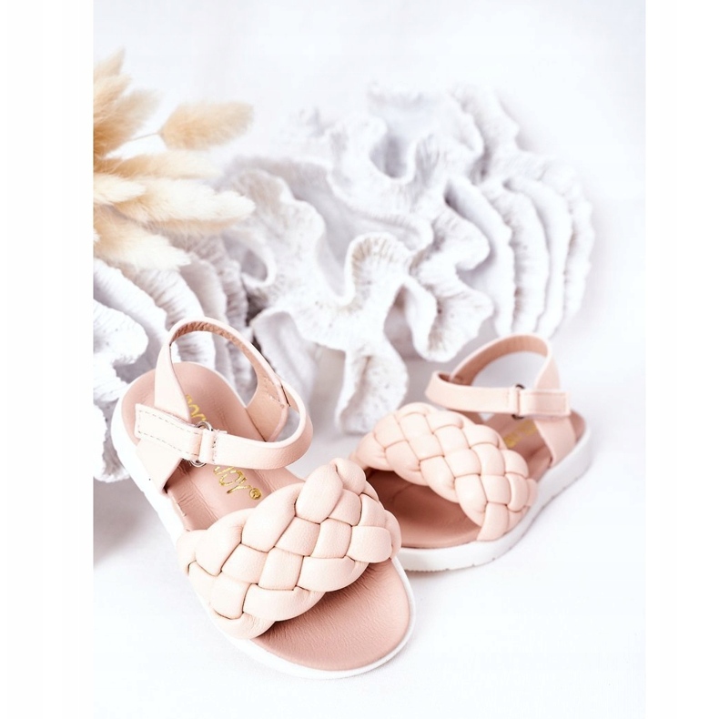 Girls' sandals with pink braid 6