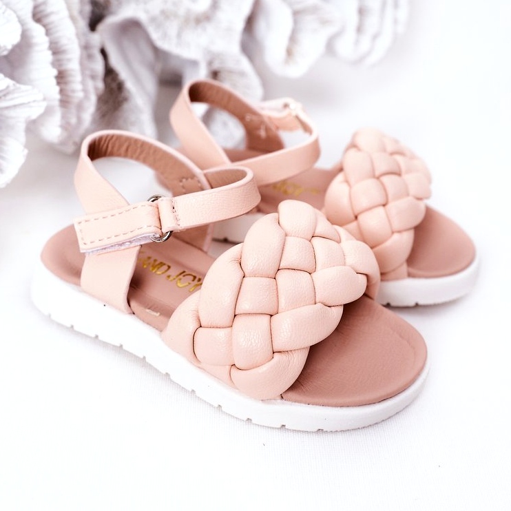Girls' sandals with pink braid 3