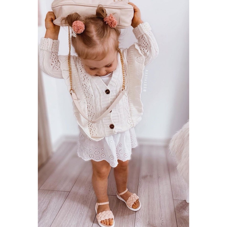 Girls' sandals with pink braid 1