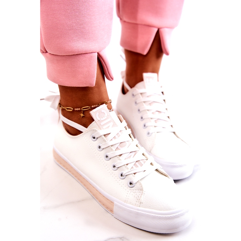 PS1 Women's Leather Sneakers White-Beige Mikayla 4 PS1 Women's Leather Sneakers White-Beige Mikayla 4
