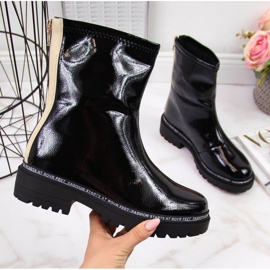 BM Women's black patent lacquered boots W S. Barski 1
