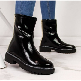 BM Women's black patent lacquered boots W S. Barski 2