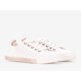 Impi women's white and pink sneakers golden 1