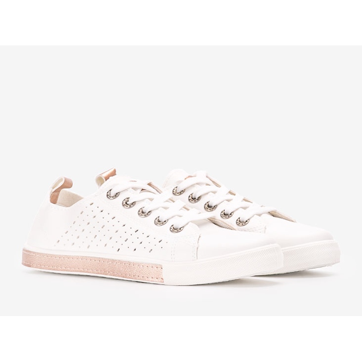 Impi women's white and pink sneakers golden 1