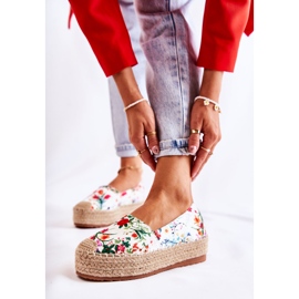 FS3 Fashionable Slip-On Espadrilles In White Morice Flowers multicolored 1