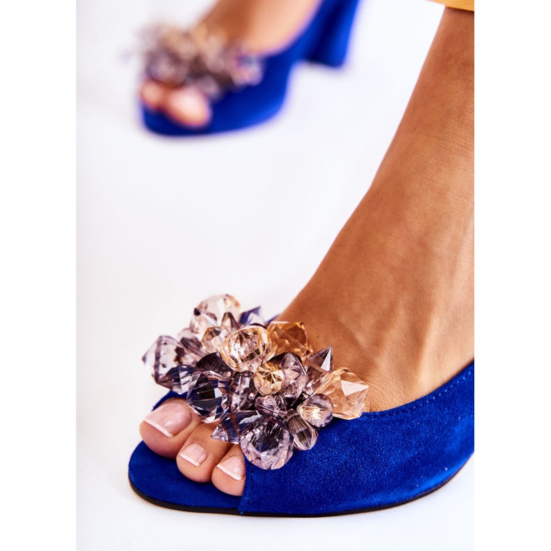 PA2 Fashionable Suede Pumps Sandals With Crystals Navy Nolissa navy blue 2 PA2 Fashionable Suede Pumps Sandals With Crystals Navy Nolissa navy blue 2