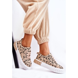 PS1 Women's Sneakers Sport Shoes W Print Beige Obverse 2