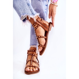 PG1 Women's Sandals With Studs Brown Cavos 2