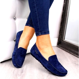 Navy blue leather loafers W Vinceza 3