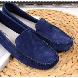 Navy blue leather loafers W Vinceza 4