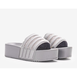 Gray slippers on a high Corette sole grey 1
