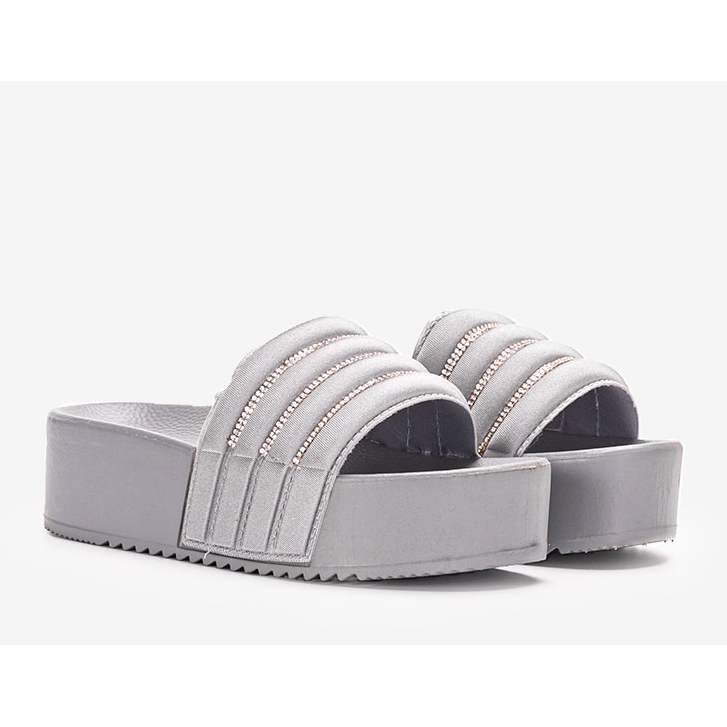Gray slippers on a high Corette sole grey 1