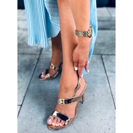 Sandals on a high heel Amanda Champagne pink 1 Sandals on a high heel Amanda Champagne pink 1