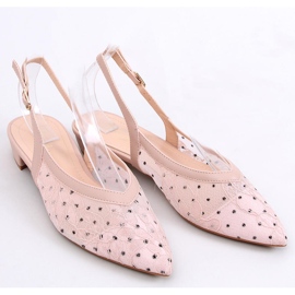 Lace ballerinas without heel Margo Pink 1