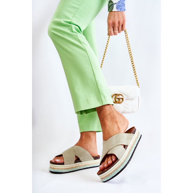 PG1 Women's Suede Slippers On The Green Neriko Platform 2