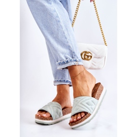 PG1 Women's Suede Slippers On A Massive Green Heritta Platform 2