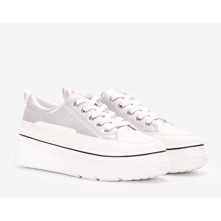 Silver sneakers on the Anastaz platform white 1