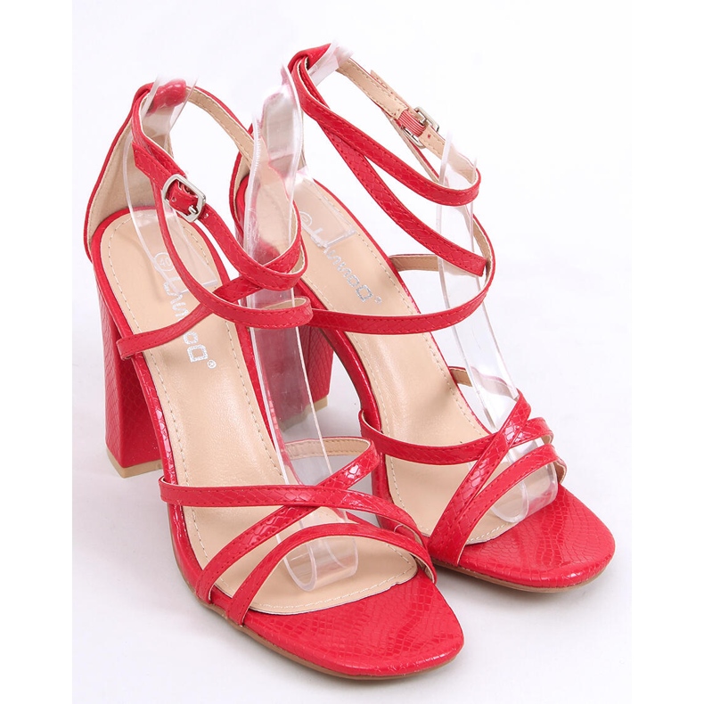 Judith Red heeled sandals 1
