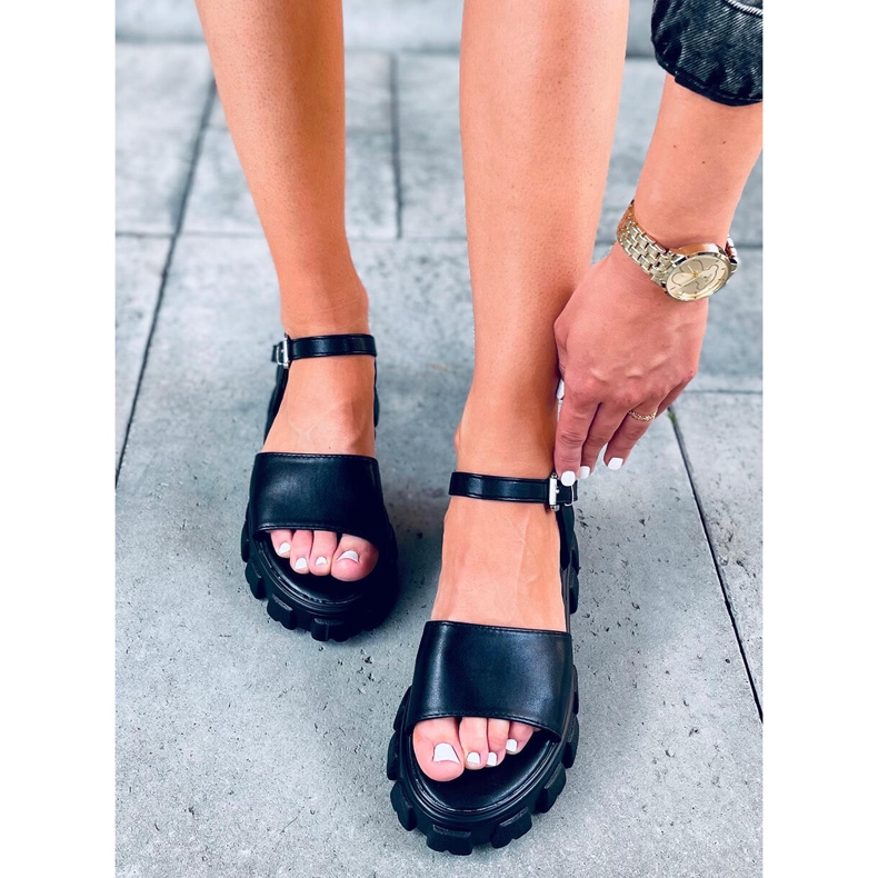 Sandals on a thick Saint Black sole 1