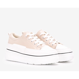 Beige sneakers on the Anastaz platform white 1