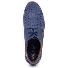 Mario Pala Men's openwork shoes 563 navy blue brown 5