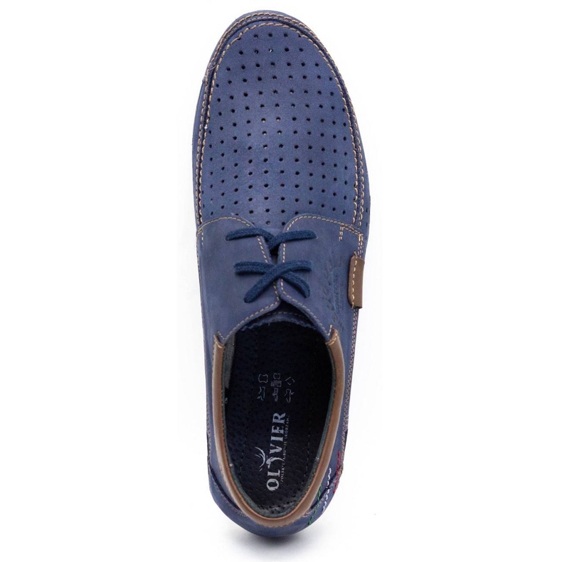 Mario Pala Men's openwork shoes 563 navy blue brown 5