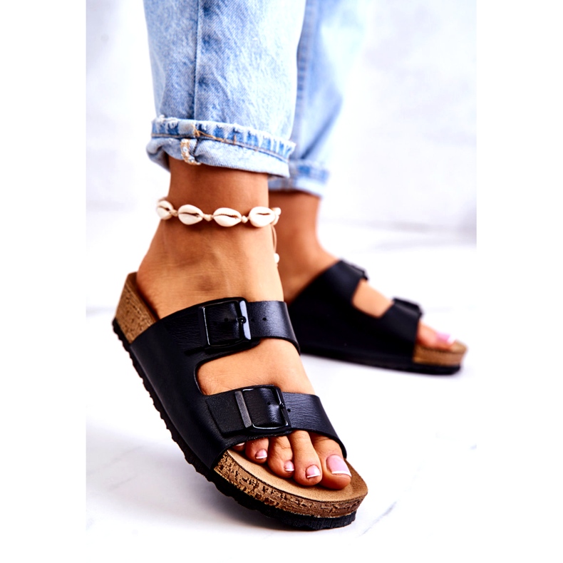 Women's Slippers Buckles Inblu NM000028 Black 2
