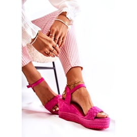 FB2 Suede Wedge Sandals Fuchsia Gabriel pink 3