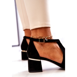 Suede Pumps On Heel Laura Messi 2309 Black 1
