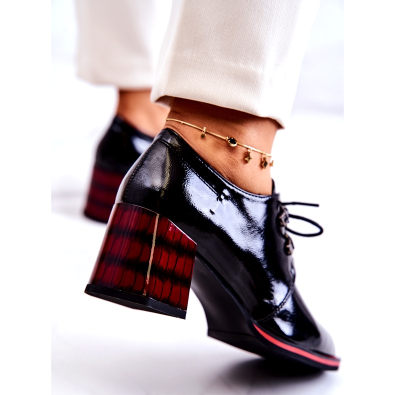 S.Barski Lacquered low shoes with a zipper black 3