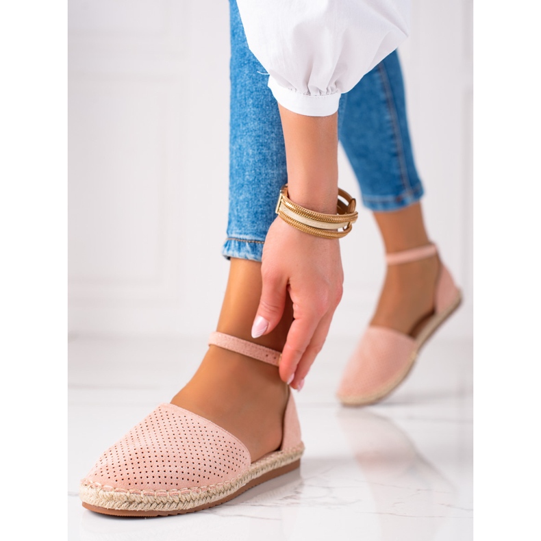SHELOVET Openwork espadrilles pink 1