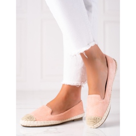 SHELOVET Suede espadrilles pink 1