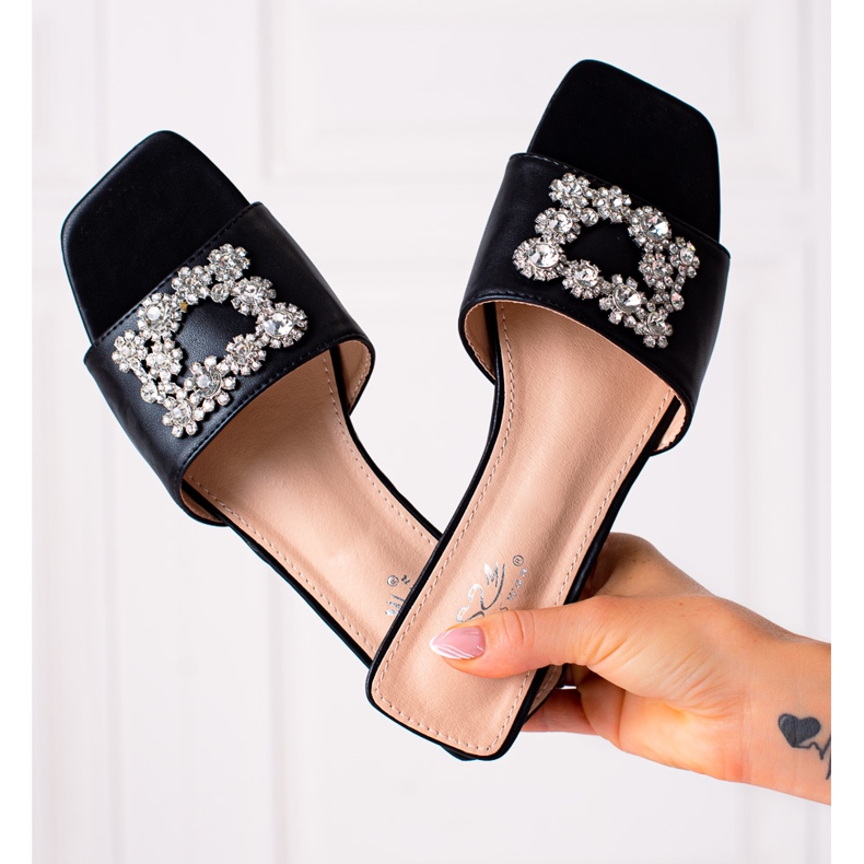 SHELOVET Elegant slippers black 1