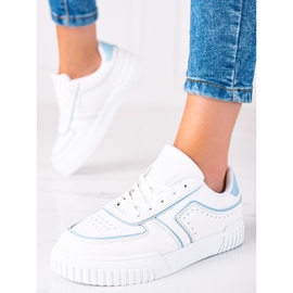 SHELOVET White Sneakers blue 1