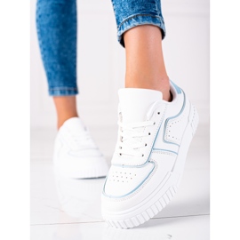 SHELOVET White Sneakers blue 2 SHELOVET White Sneakers blue 2
