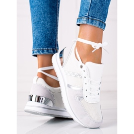 SHELOVET Comfortable Sneakers white silver grey 2 SHELOVET Comfortable Sneakers white silver grey 2