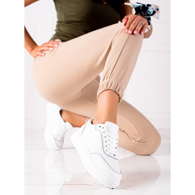 SHELOVET Sneakers With Silver Insert white 1