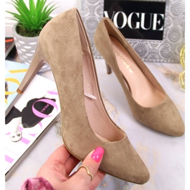 Sergio Leone beige suede stiletto pumps 1