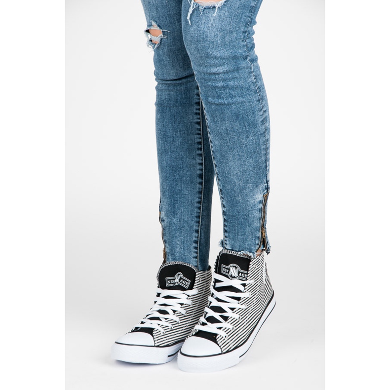 New Age High Sneakers white black 2