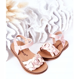 Girls' sandals with a snake pattern pink 3 Girls' sandals with a snake pattern pink 3