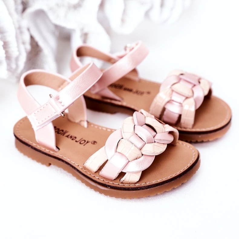Girls' sandals with a snake pattern pink 4 Girls' sandals with a snake pattern pink 4