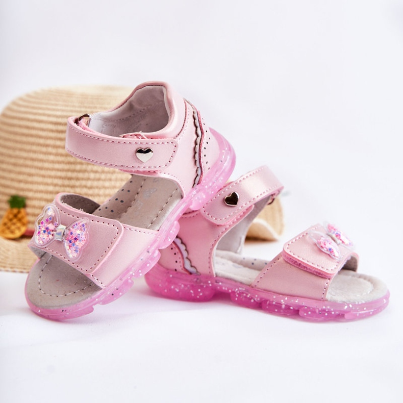 PE1 Comfortable Children's Sandals With Pink Cayo Decoration 2 PE1 Comfortable Children's Sandals With Pink Cayo Decoration 2