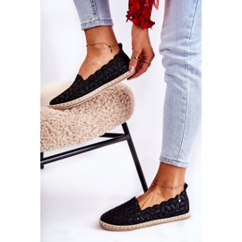 PE1 Women's Slip-On Ballerinas With Black Vennice Flowers 2 PE1 Women's Slip-On Ballerinas With Black Vennice Flowers 2