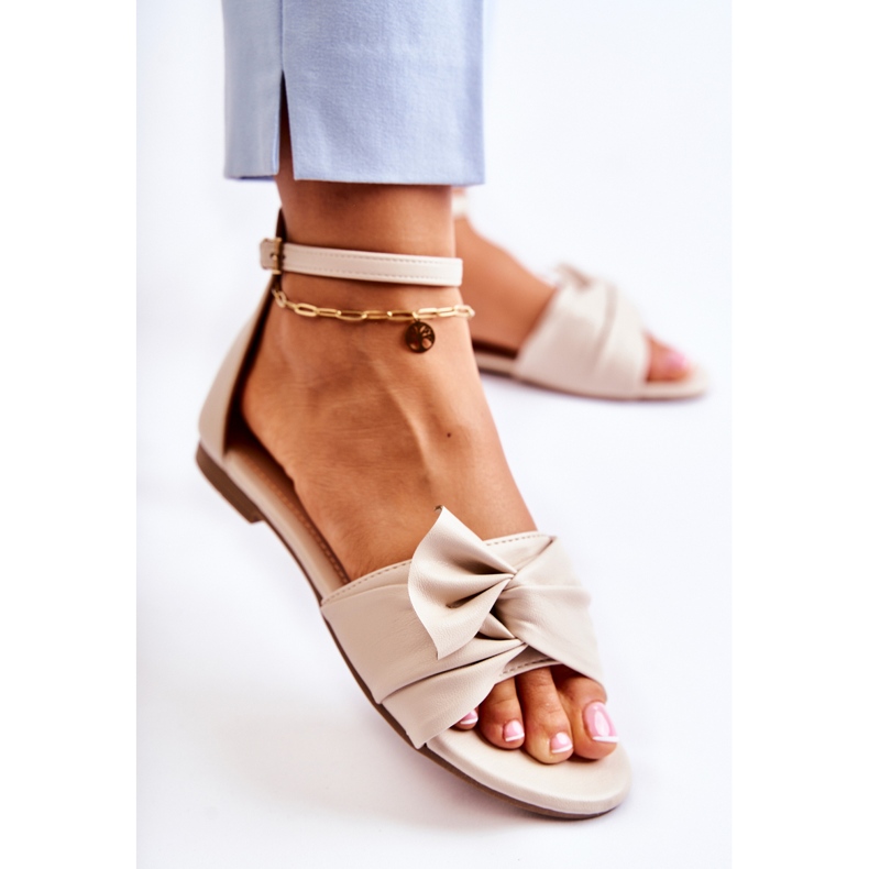 PE1 Fashionable Women's Beige Leather Sandals Astana 2 PE1 Fashionable Women's Beige Leather Sandals Astana 2