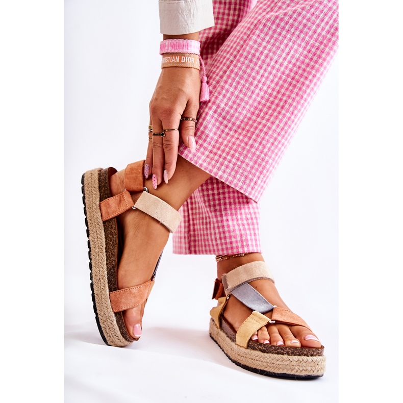 FB1 Women's Sandals For Summer Beige-Yellow Galia brown orange 2